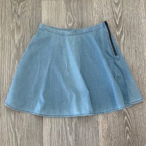 Stylish Light Denim Mini Skirt. Give it a swirl!